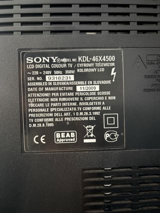 TV LCD BRAVIA X4500 Full HD de 46\\\" (117 cm)