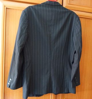 Americana negra pinstripe hombre