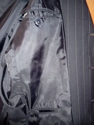 Americana negra pinstripe hombre