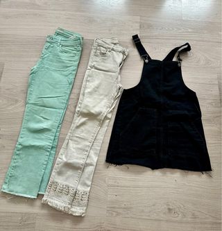 Lote pantalones: beige, negro