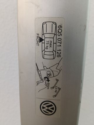 Dos Barras techo+portaesquís  Volkswagen