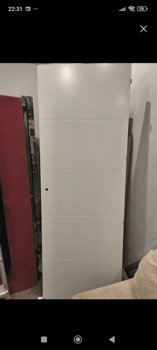 Puerta blanca abre a izquierda - 210x70cm