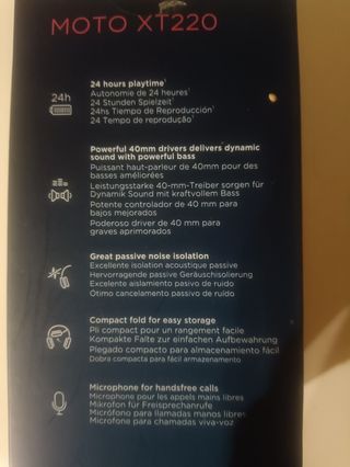 Auriculares inalámbricos Motorola Moto XT220.