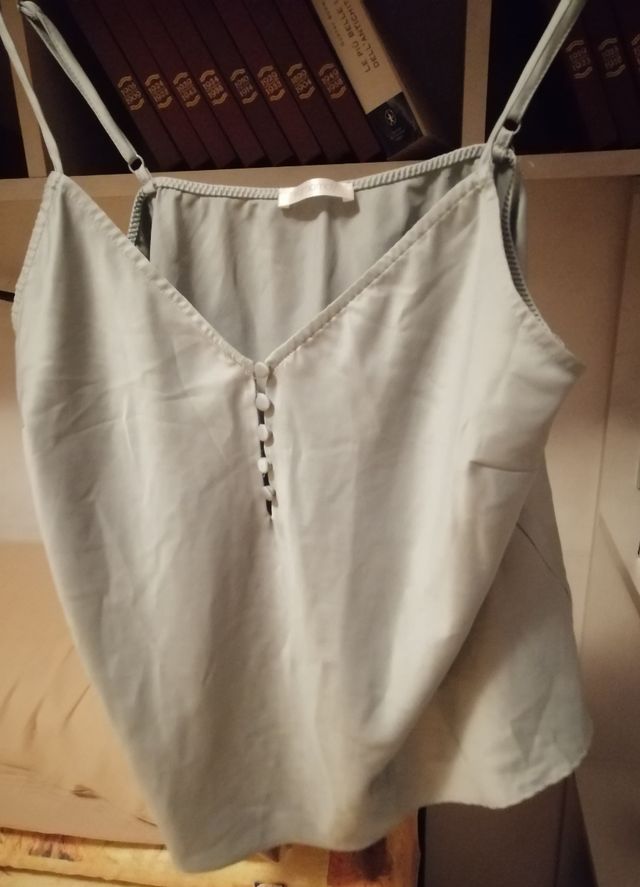 Canottiera in seta verde