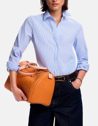Camisa Carolina Herrera azul rayas Talla 10 - M