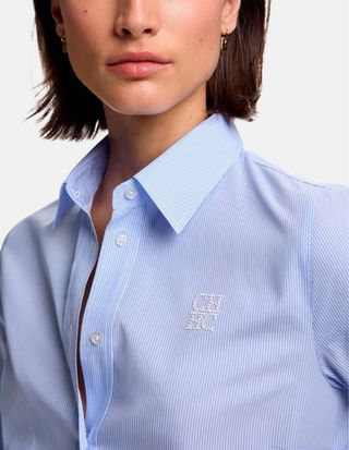 Camisa Carolina Herrera azul rayas Talla 10 - M