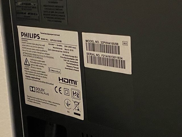 TV Philips 32" negra