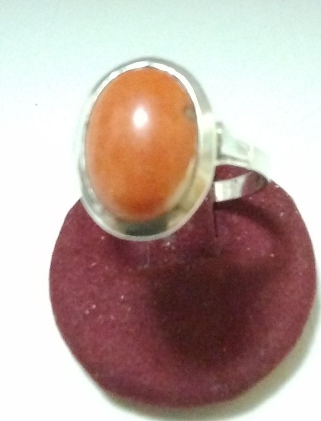 Anello corallo ovale argento