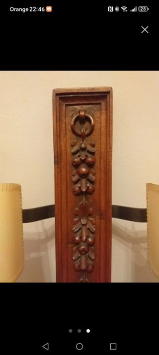 Aplique rústico madera tallada - 6 luces