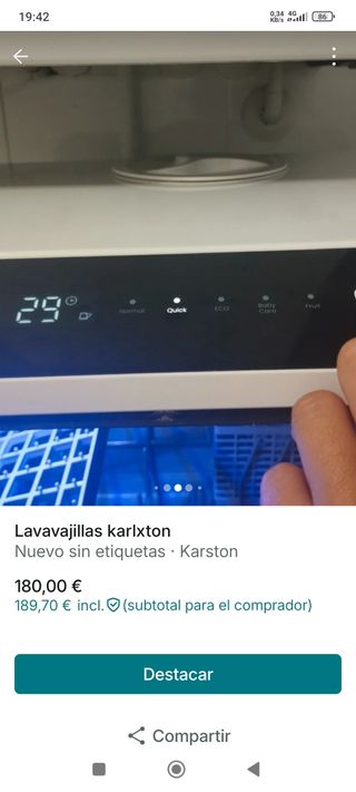 Lavavajillas Karlxton - Lavaplatos
