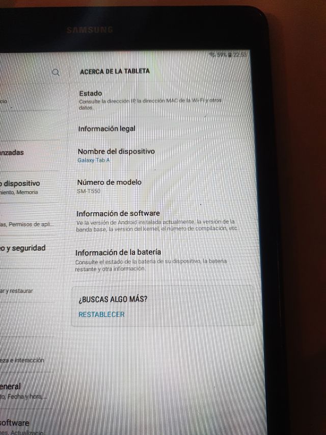 Tablet Samsung Galaxy Tab A - Negra