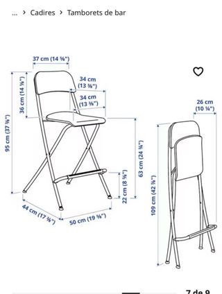2 Taburetes altos blancos  Ikea Franklin