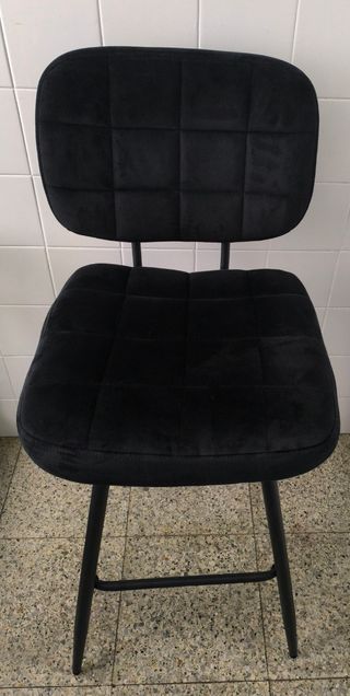 Taburetes (2 unidades) con respaldo en terciopelo