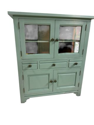 Vitrina aparador verde - madera y cristal