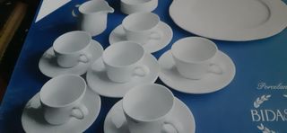 Juego café porcelana blanco