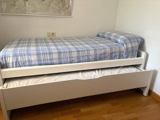 Cama nido blanca 90cm. Madera