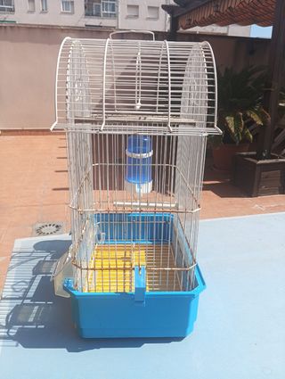 Jaula pájaros - Azul y Blanca