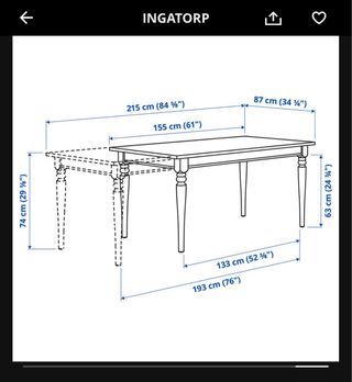 Mesa comedor IKEA + 4 sillas