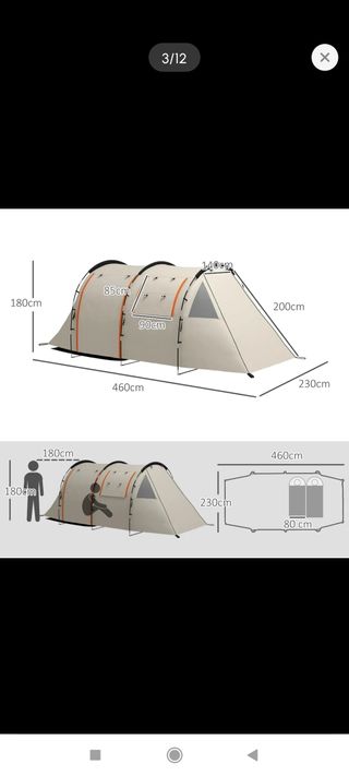 Tienda campaña 2 habitaciones