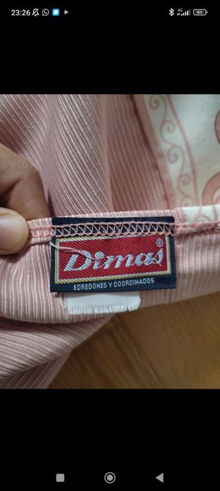 Colcha bouti rosa y crema Dimas 105cm