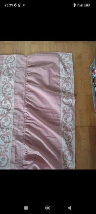Colcha bouti rosa y crema Dimas 105cm