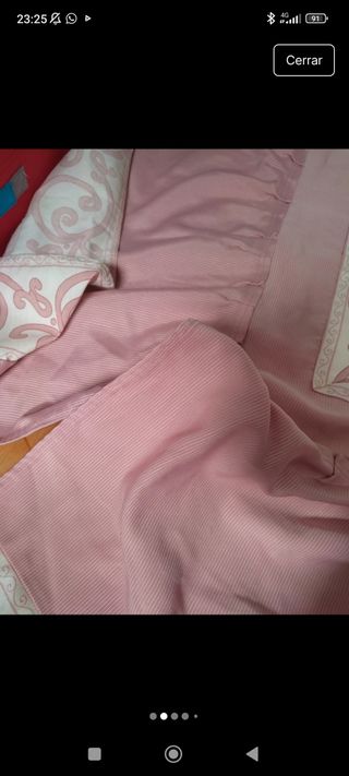 Colcha bouti rosa y crema Dimas 105cm