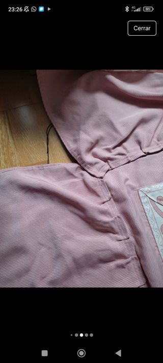 Colcha bouti rosa y crema Dimas 105cm