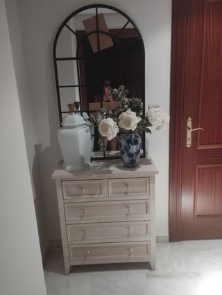 Cómoda madera blanca - 5 cajones
