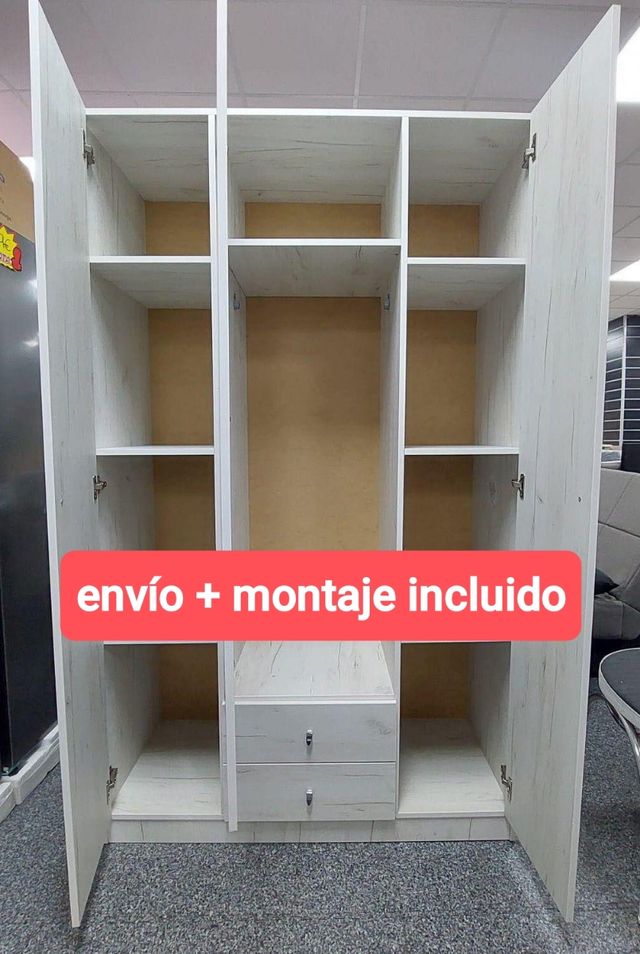 Armario 3 puertas blanco 1.50 m ancho 2 m de largo