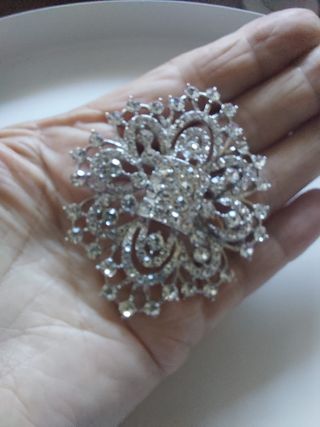 Broche plateado joyas mujer bisutería regalo 