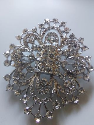 Broche plateado joyas mujer bisutería regalo 