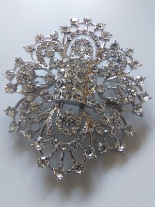 Broche plateado joyas mujer bisutería regalo 