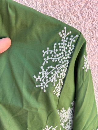 Vestido Bordado Verde Talla S