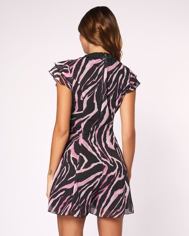 Vestido mini estampado cebra