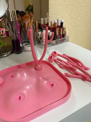 Sujeta biberones rosa - bebé