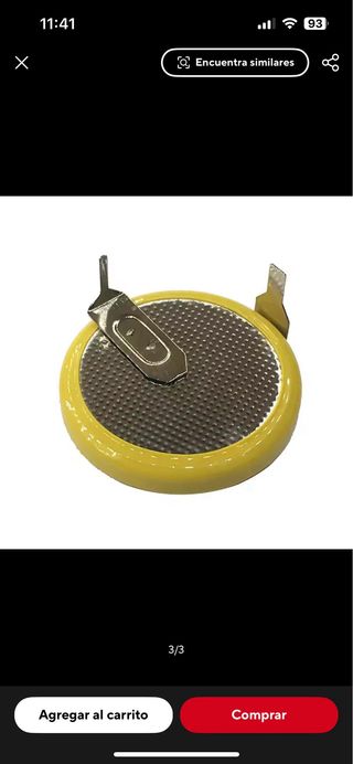 Batería LIR2032 3.6V Recargable