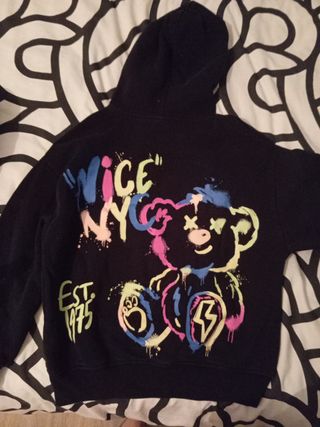 Sudadera capucha negra niño - NICE MMC
