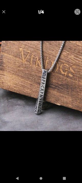 Collar runas vikingas de acero