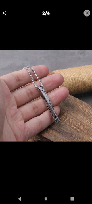 Collar runas vikingas de acero