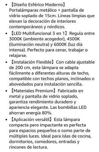 Lámpara colgante techo