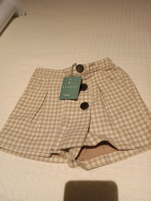 Shorts COCONUT niña vichy beige