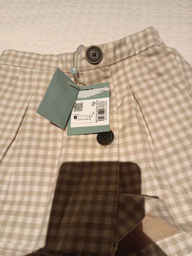 Shorts COCONUT niña vichy beige