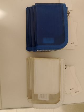 Monederos Mango - Azul y Blanco