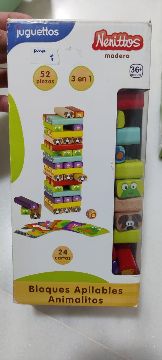 Juego niños Bloques apilables de madera 3 en 1