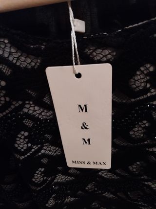 2 Top pizzo nero oro MISS&MAX
