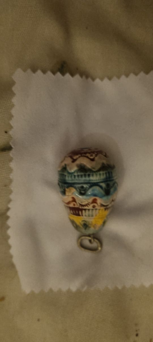 Colgante huevo cerámica multicolor