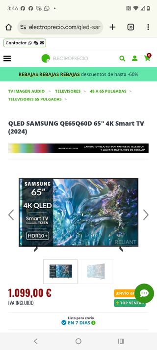 TV Samsung QLED QE65Q60D 65" 4K