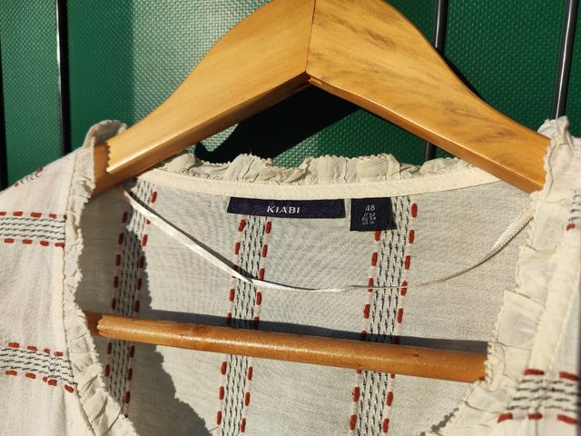 Blusa rayas beige-granate