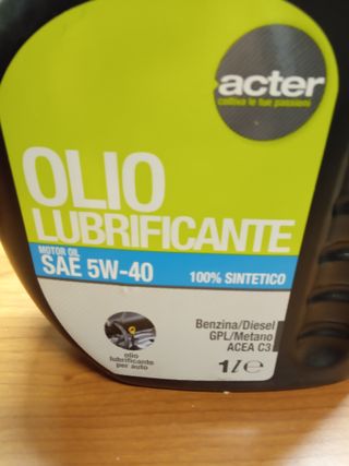 Olio Motore 5W-40 100% Sintetico