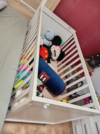 Cuna bebé madera blanca